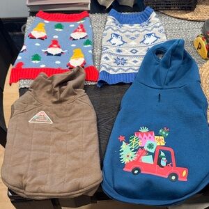 Festive Dog Sweaters and Hoodies Set